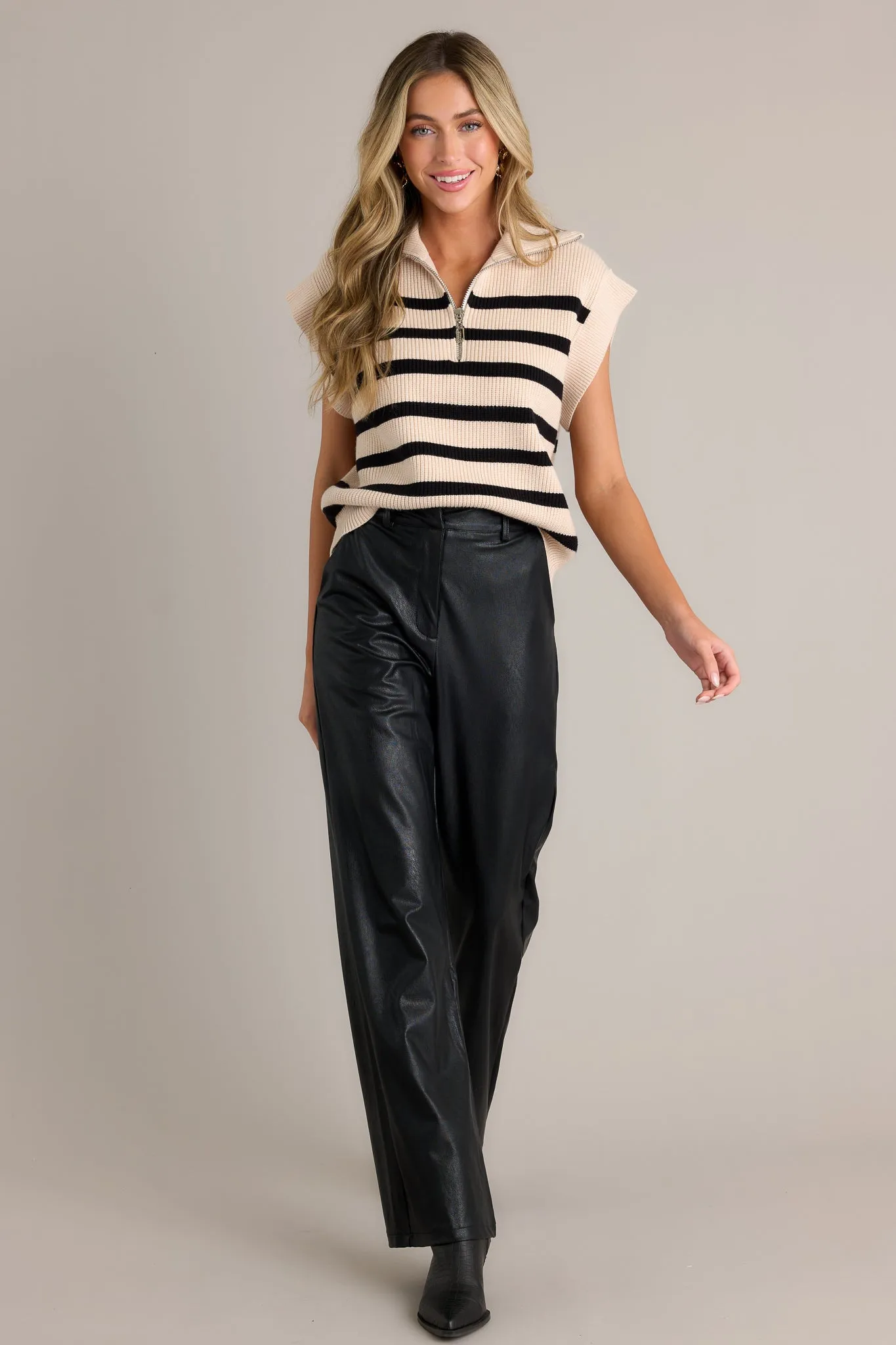 Always Stylish Black Faux Leather Pants