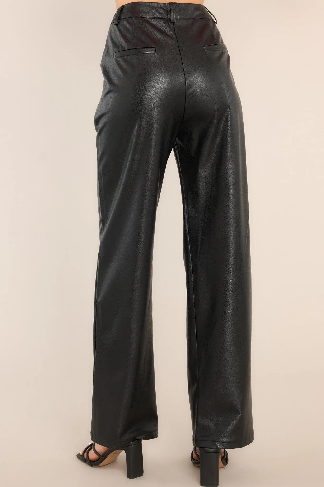 Always Stylish Black Faux Leather Pants