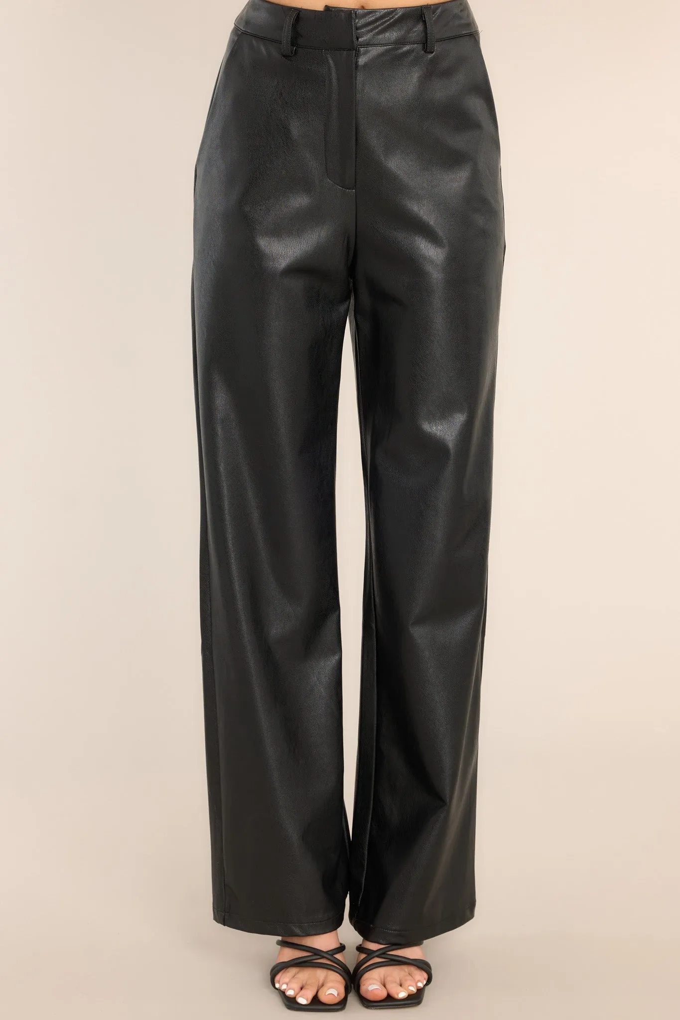 Always Stylish Black Faux Leather Pants