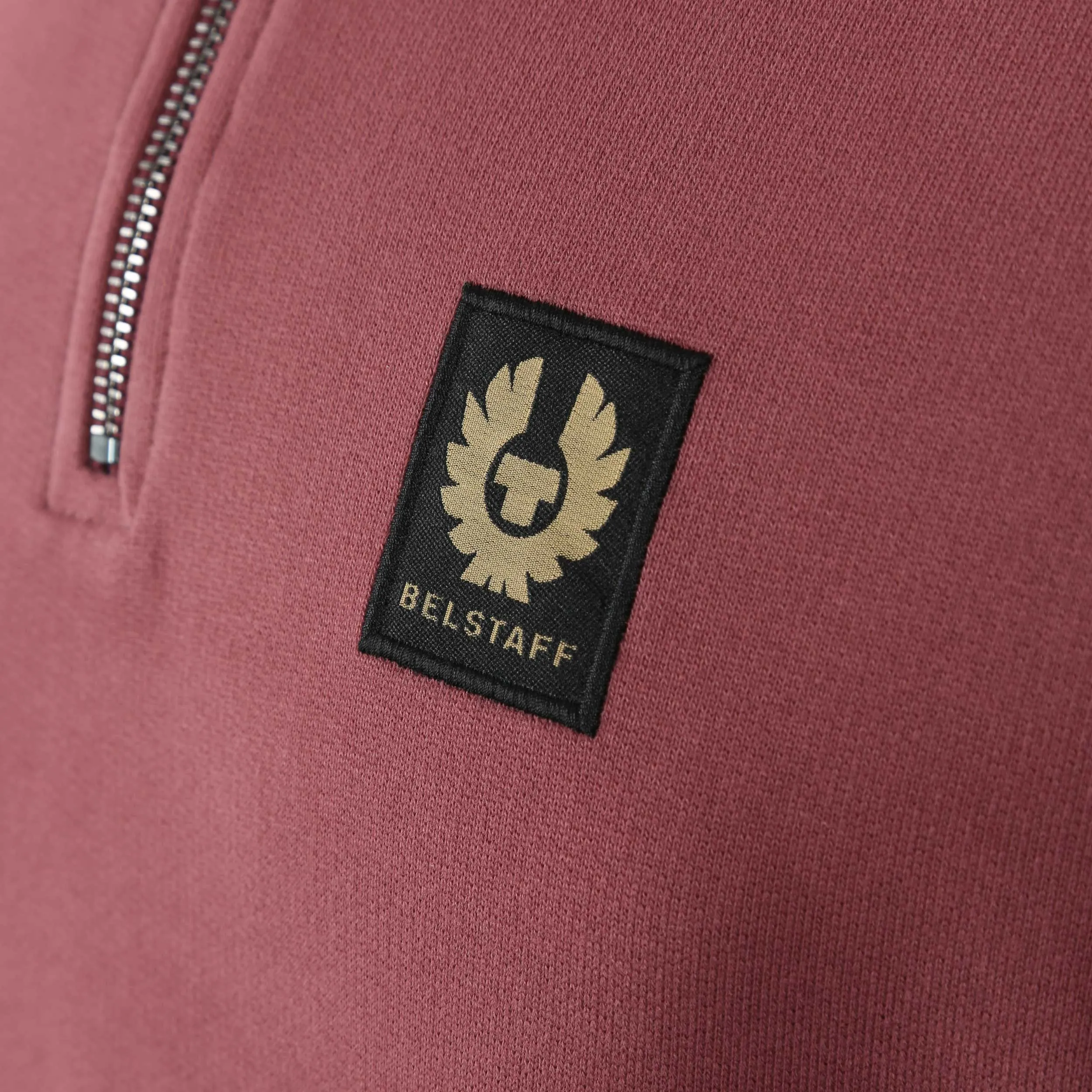 Belstaff Quarter Zip Sweat Top in Mulberry