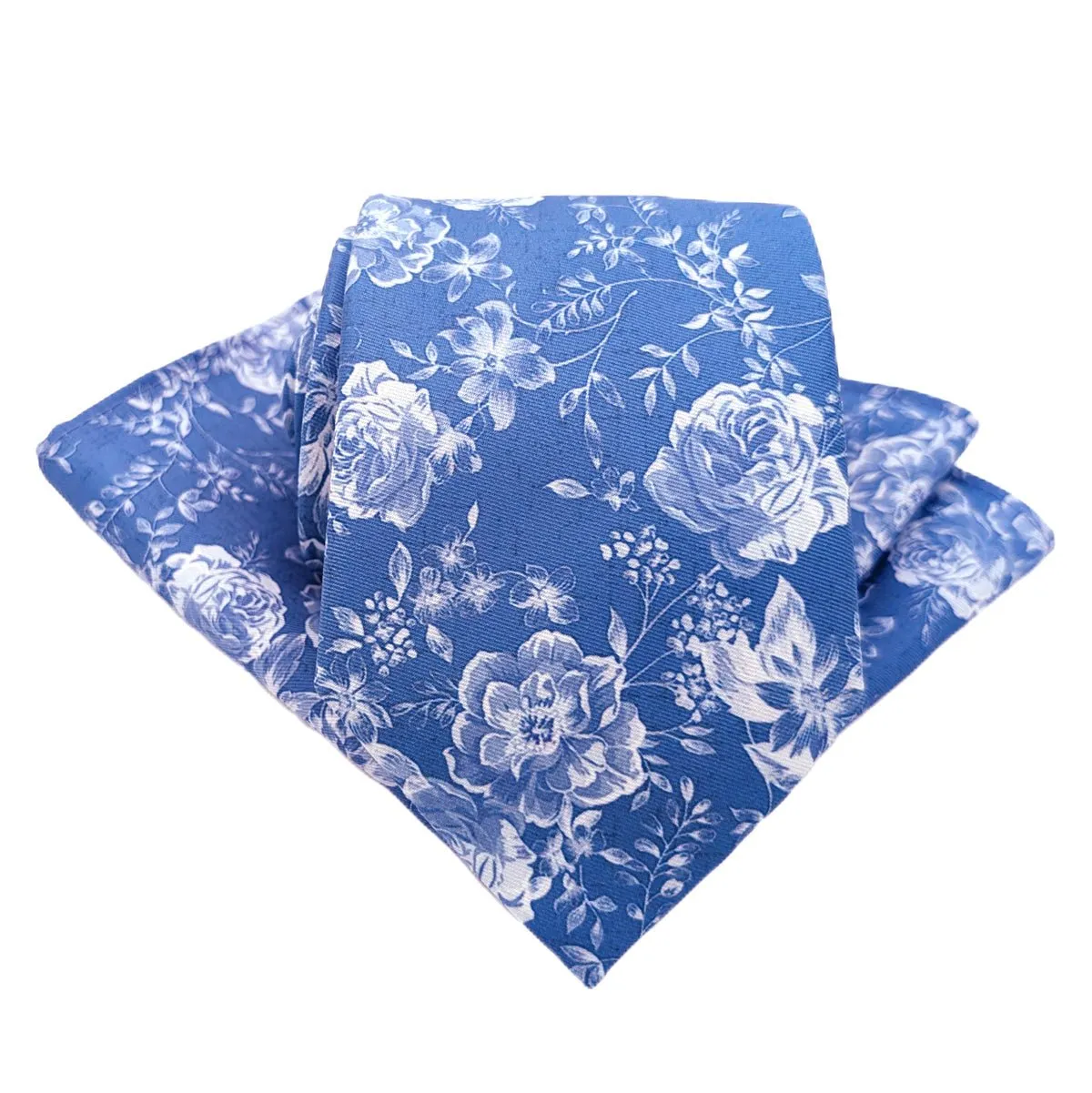 Blue Summer Rose Wedding Tie