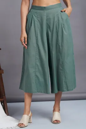 box pleated culotte - greyish green