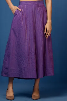 box pleated culotte - purple zari lines