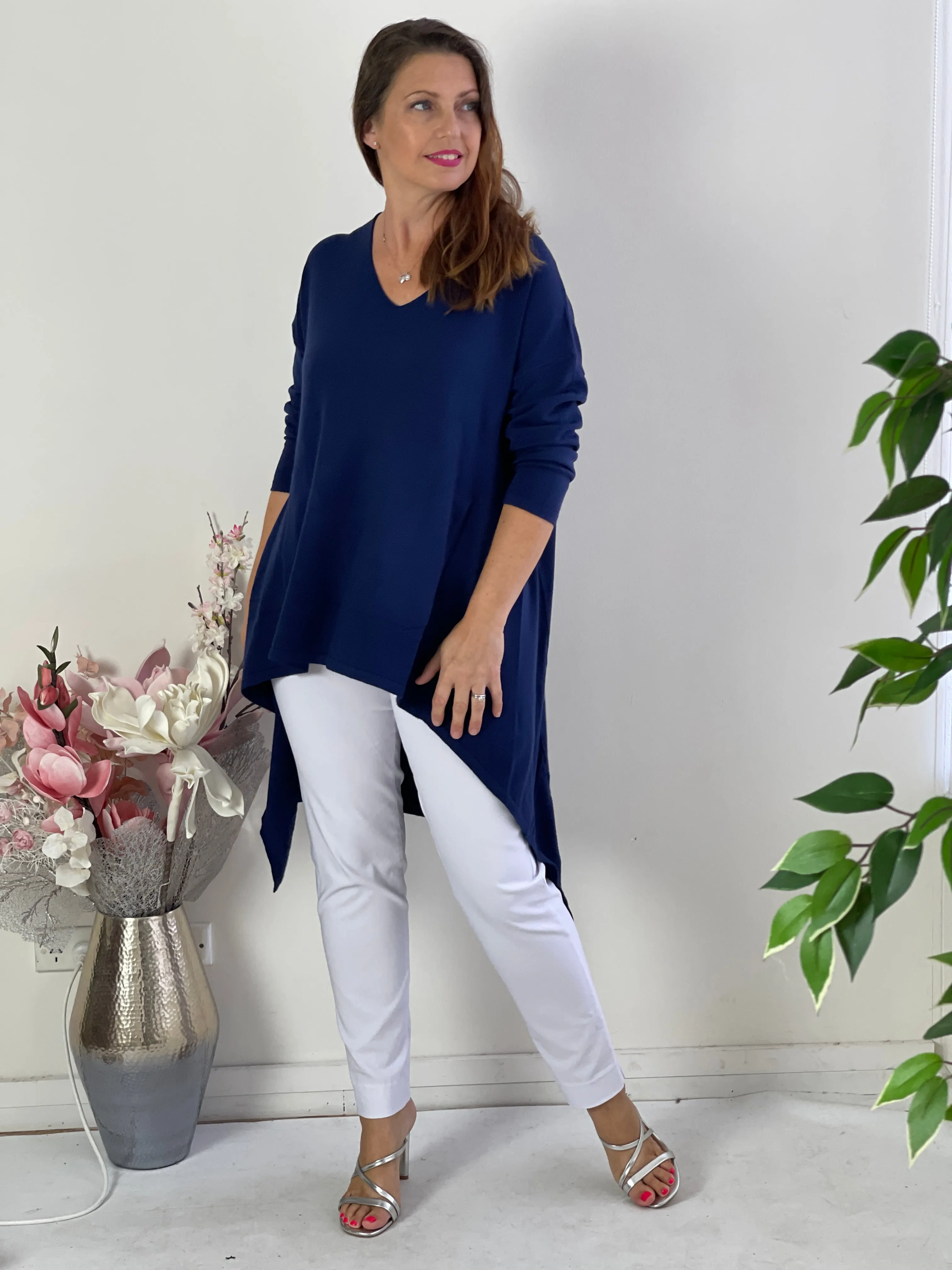 Bridget Navy Wool Knit Tunic