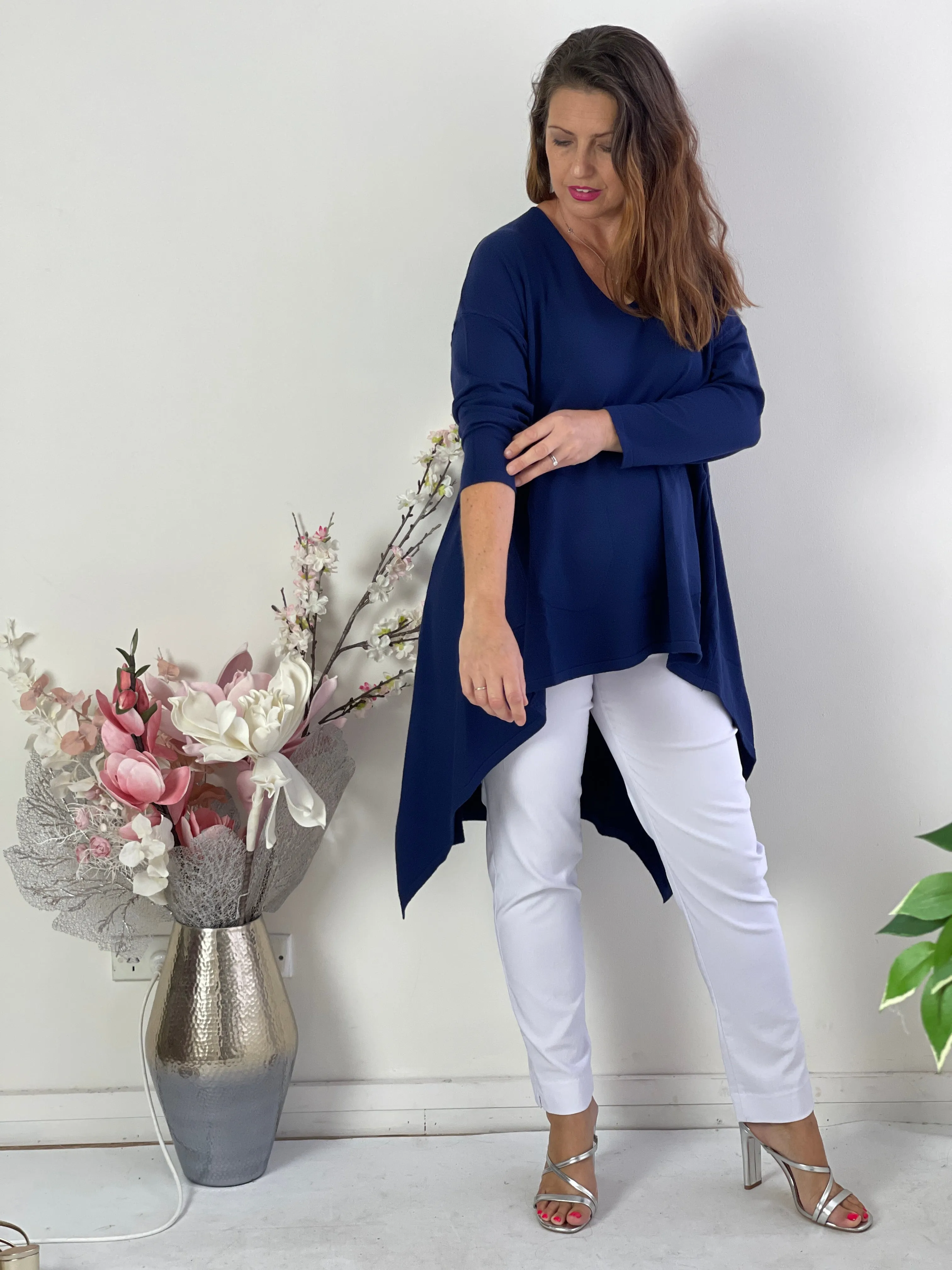 Bridget Navy Wool Knit Tunic