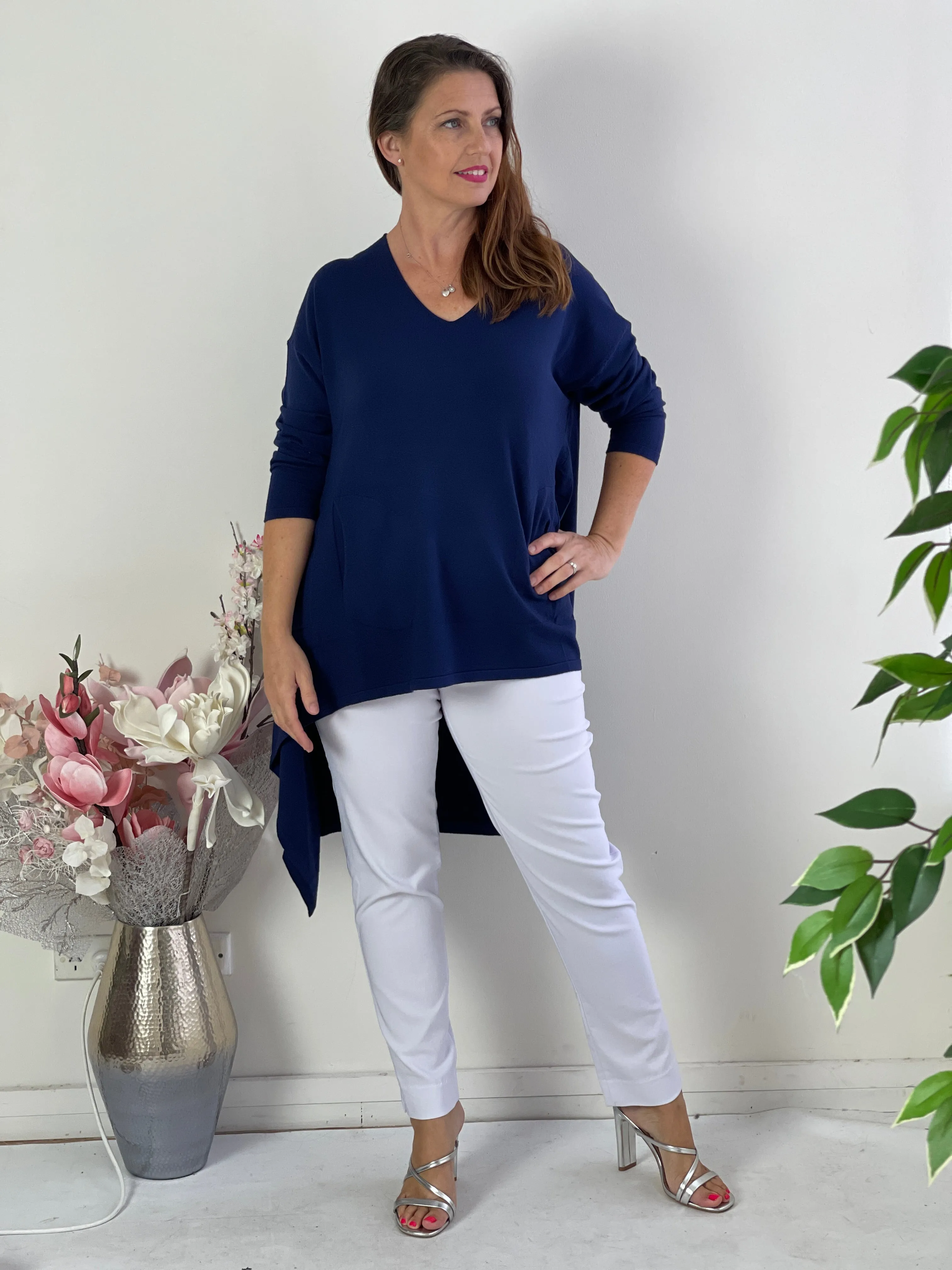 Bridget Navy Wool Knit Tunic