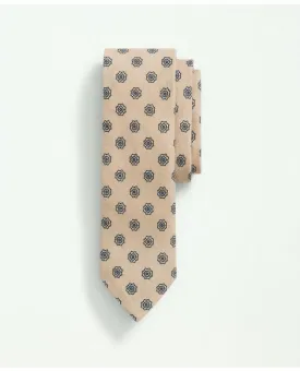 Brooks Brothers Men's Linen Floral Print Tie Tan