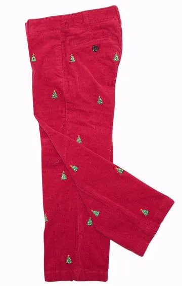 Castaway Boys Beachcomber Corduroy Pant Crimson/Christmas Tree