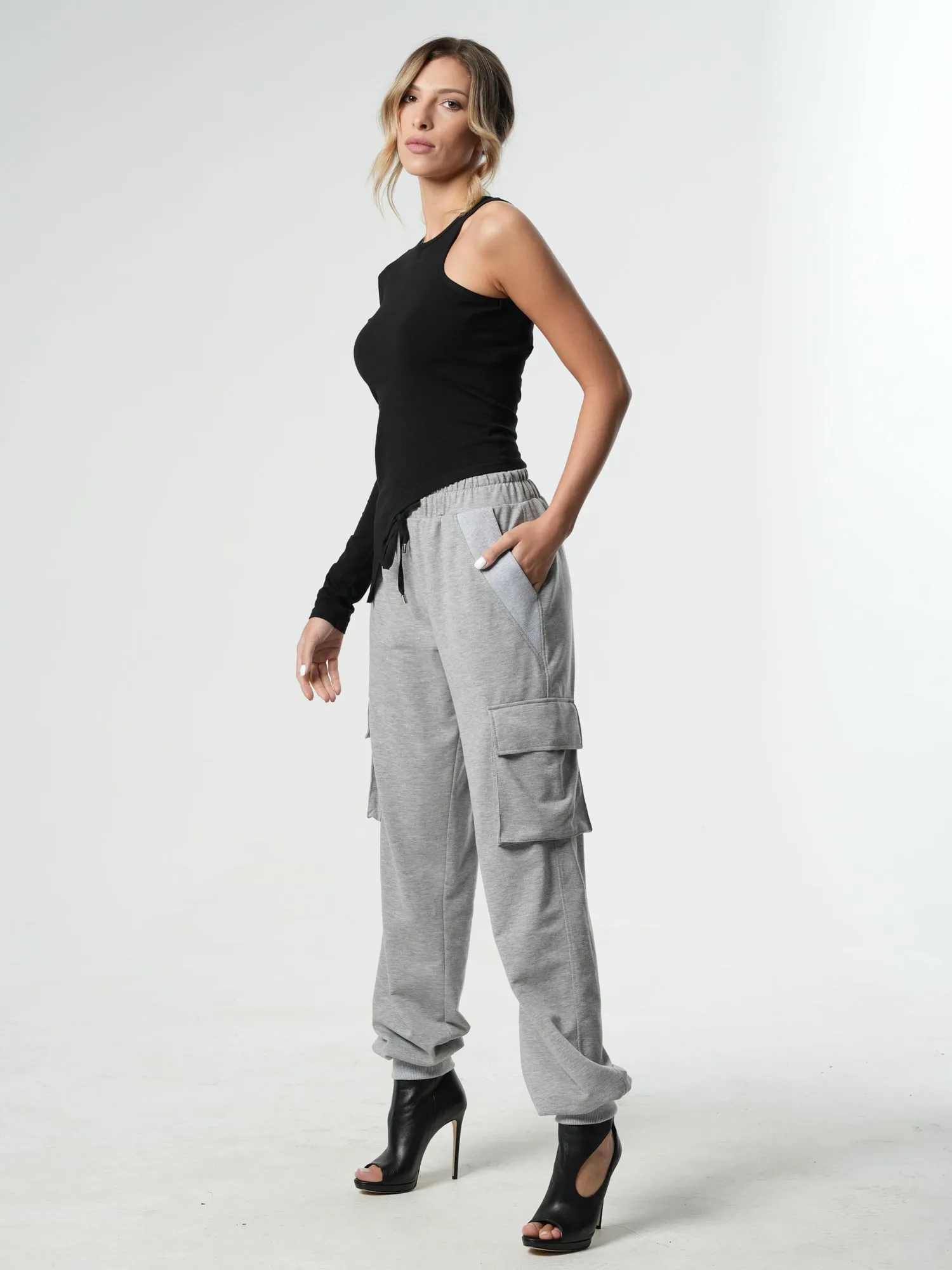 Casual Cargo Pants In Gray