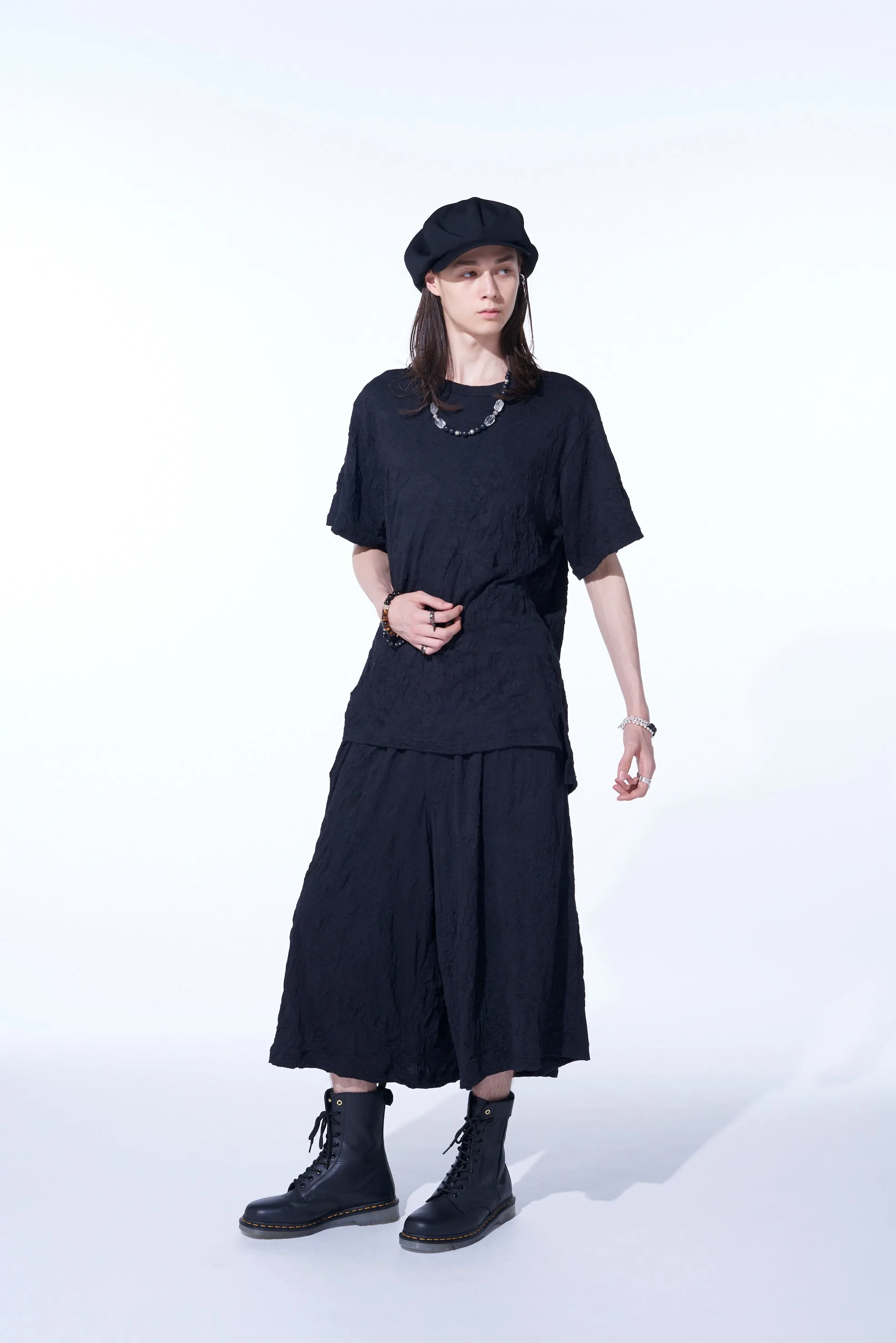 CATCH-WASHER FINISH COTTON JERSEY CULOTTE PANTS