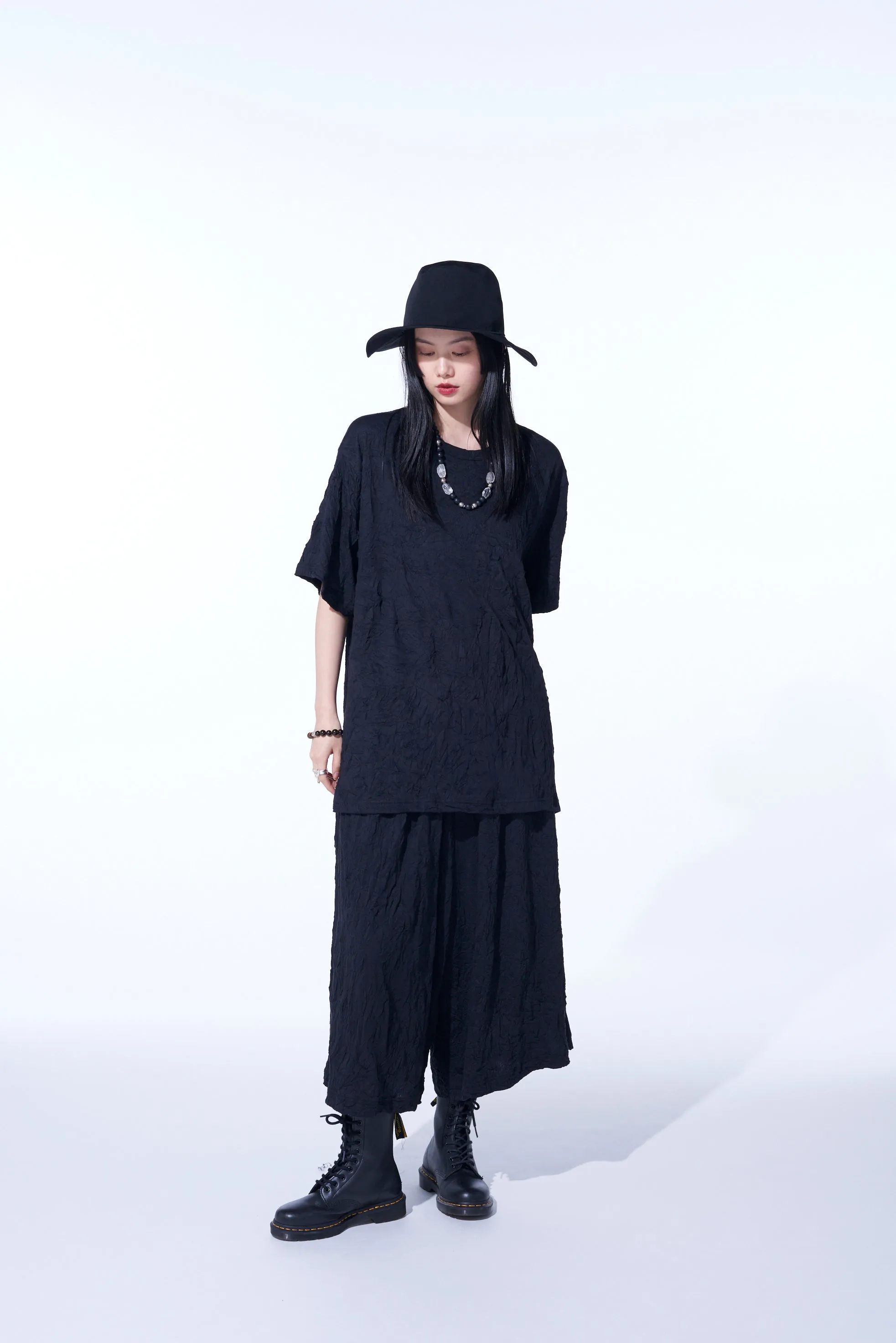 CATCH-WASHER FINISH COTTON JERSEY CULOTTE PANTS