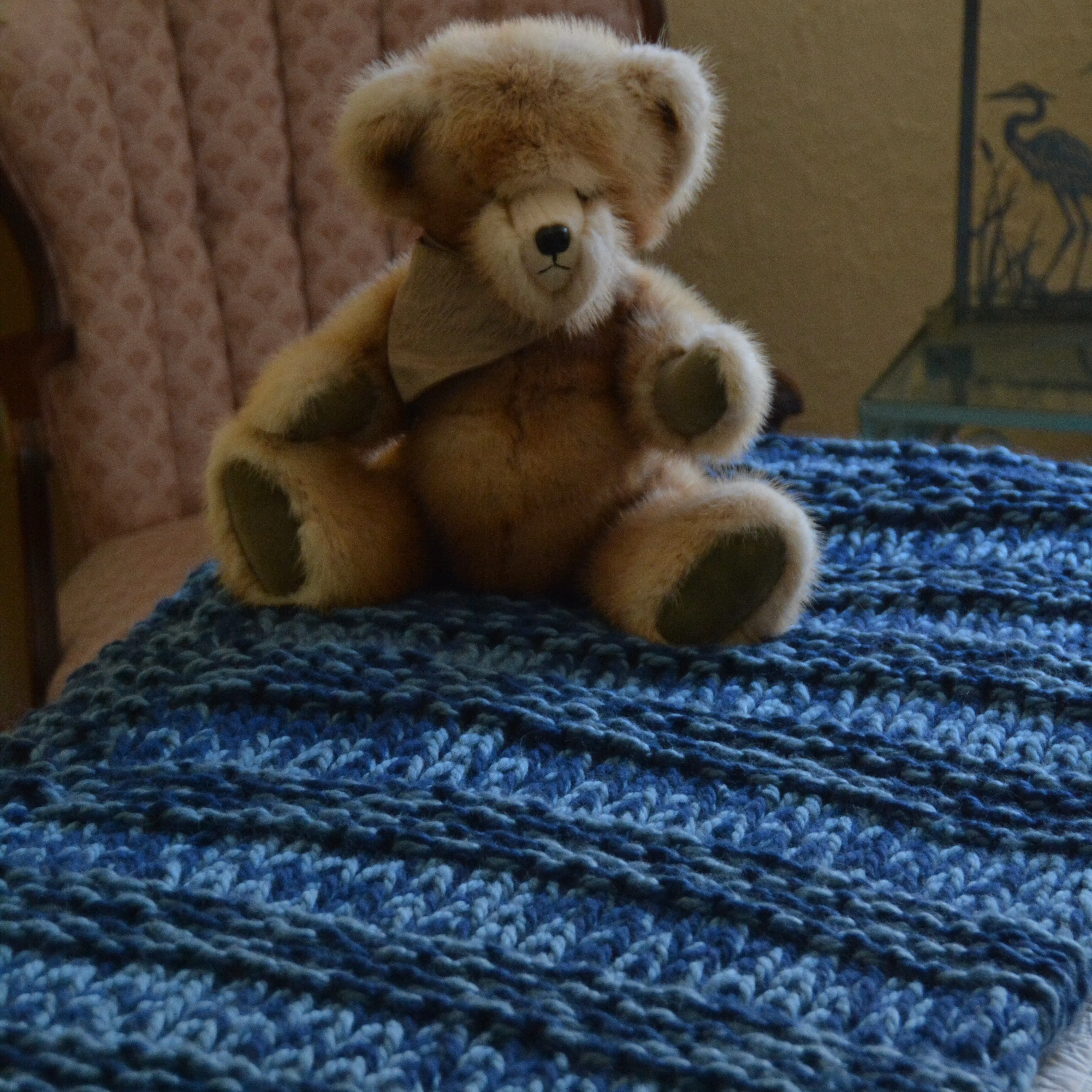 Chunky Bonne Bay Blanket in Two Tone Waves.