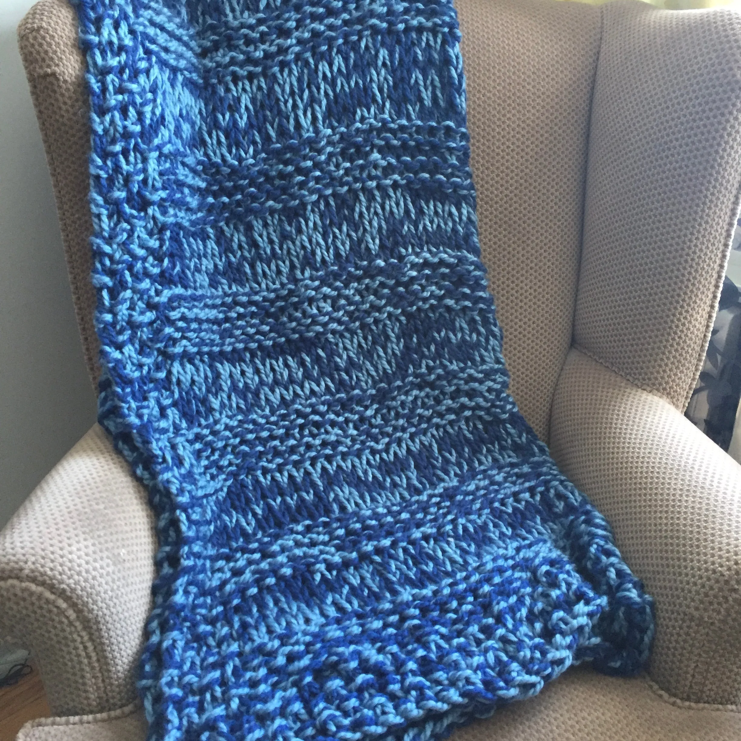 Chunky Bonne Bay Blanket in Two Tone Waves.