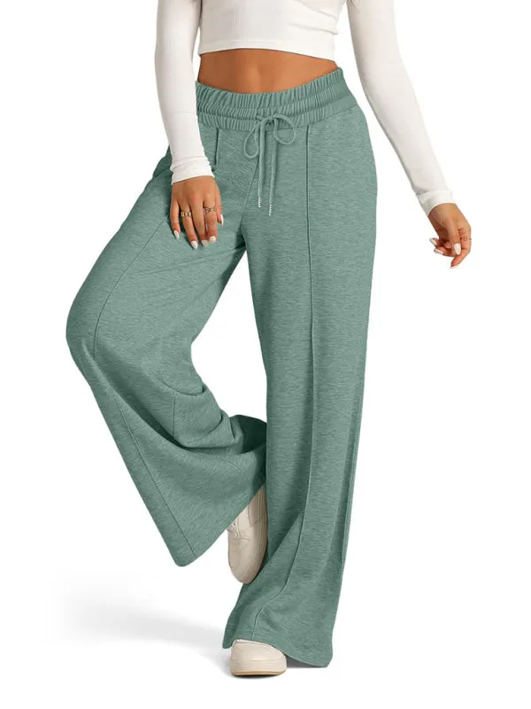 Comfy Wide Waistband Lounge Trousers Wide-Leg Pants