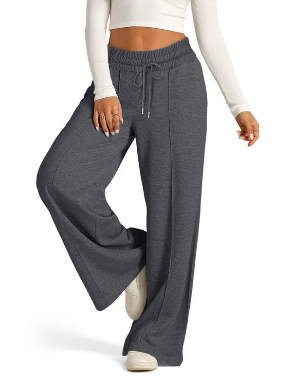 Comfy Wide Waistband Lounge Trousers Wide-Leg Pants