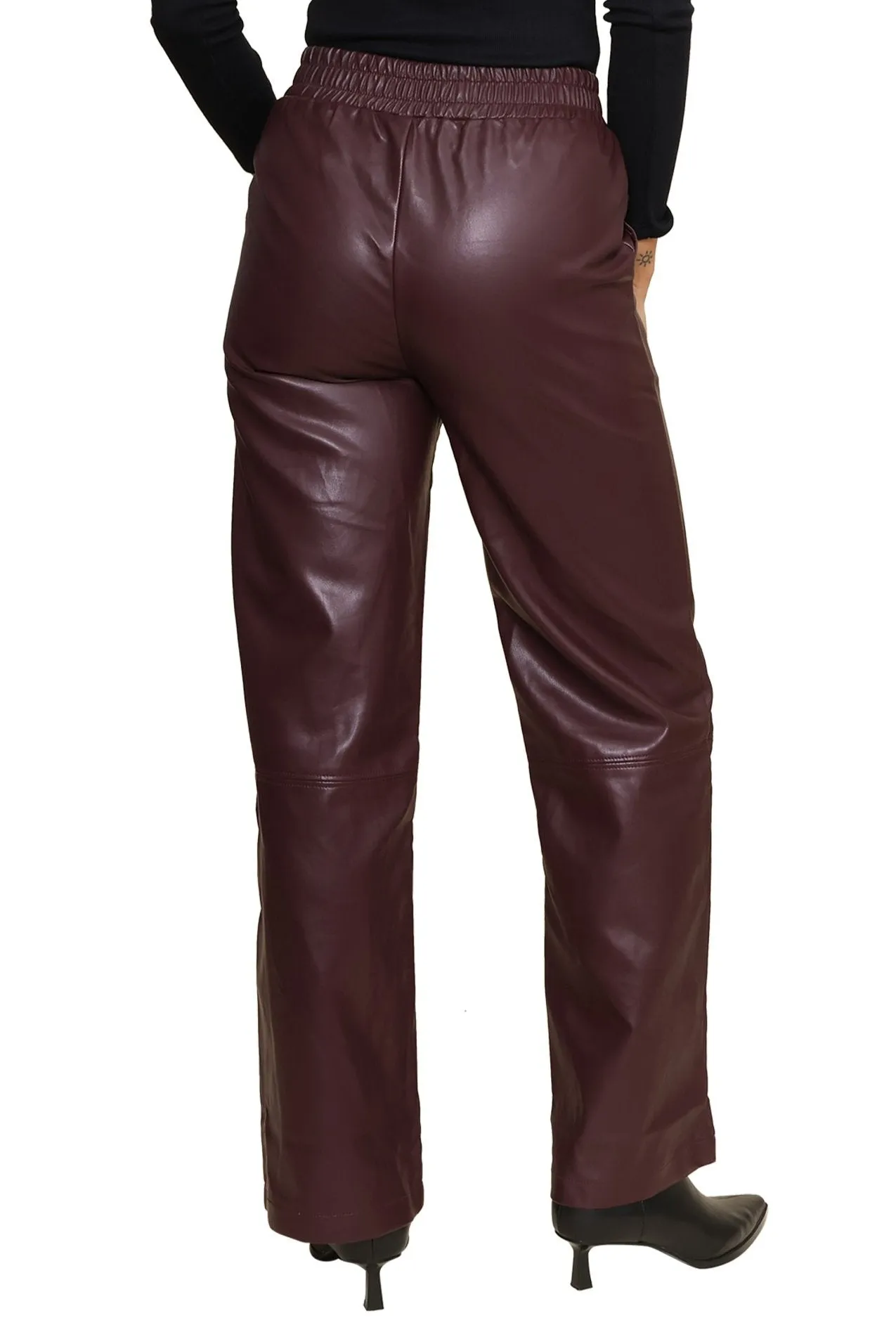 Cornelia Leather Smocked Pants