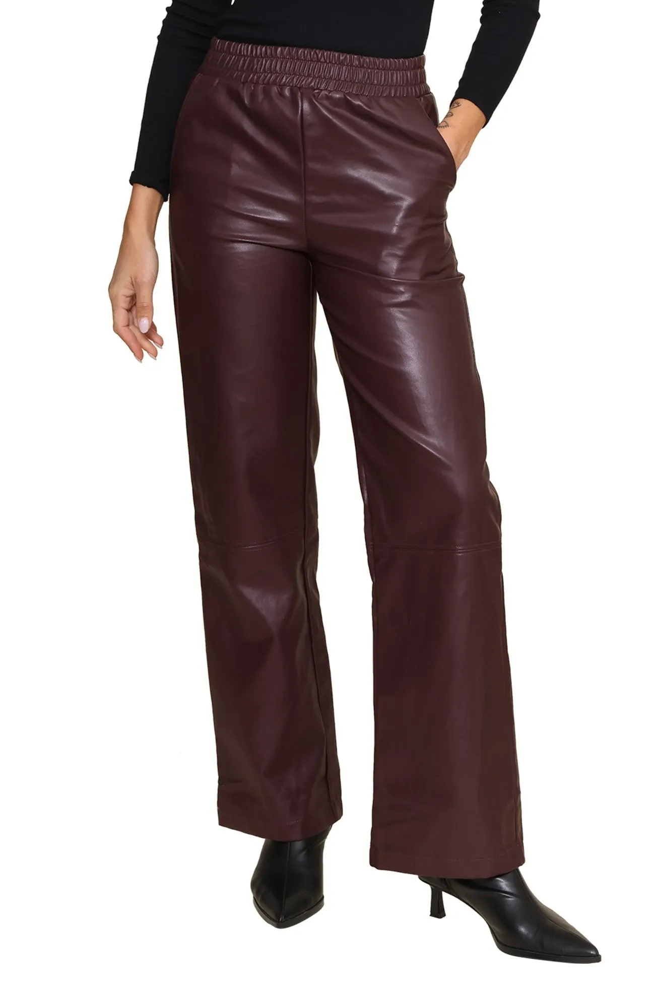 Cornelia Leather Smocked Pants