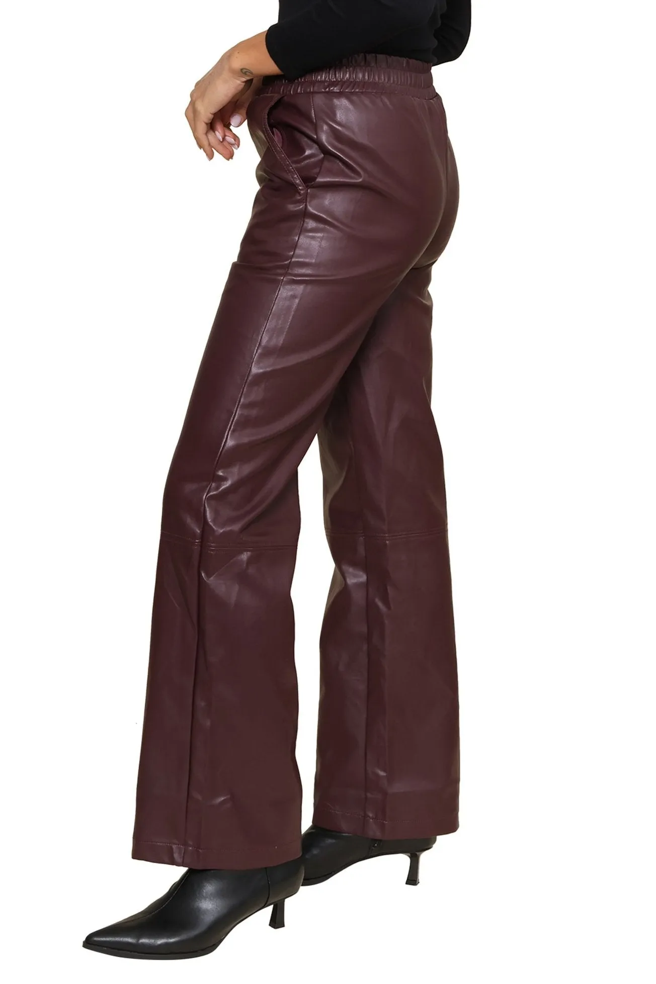 Cornelia Leather Smocked Pants