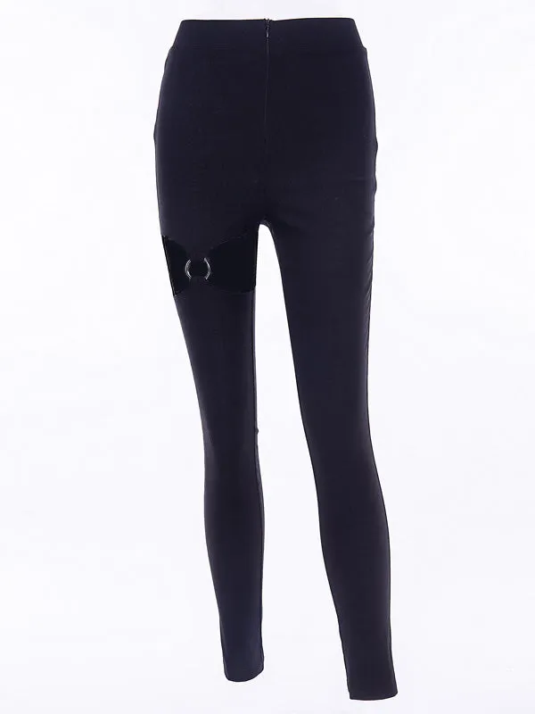 Cutout High Waist Skinny Pants