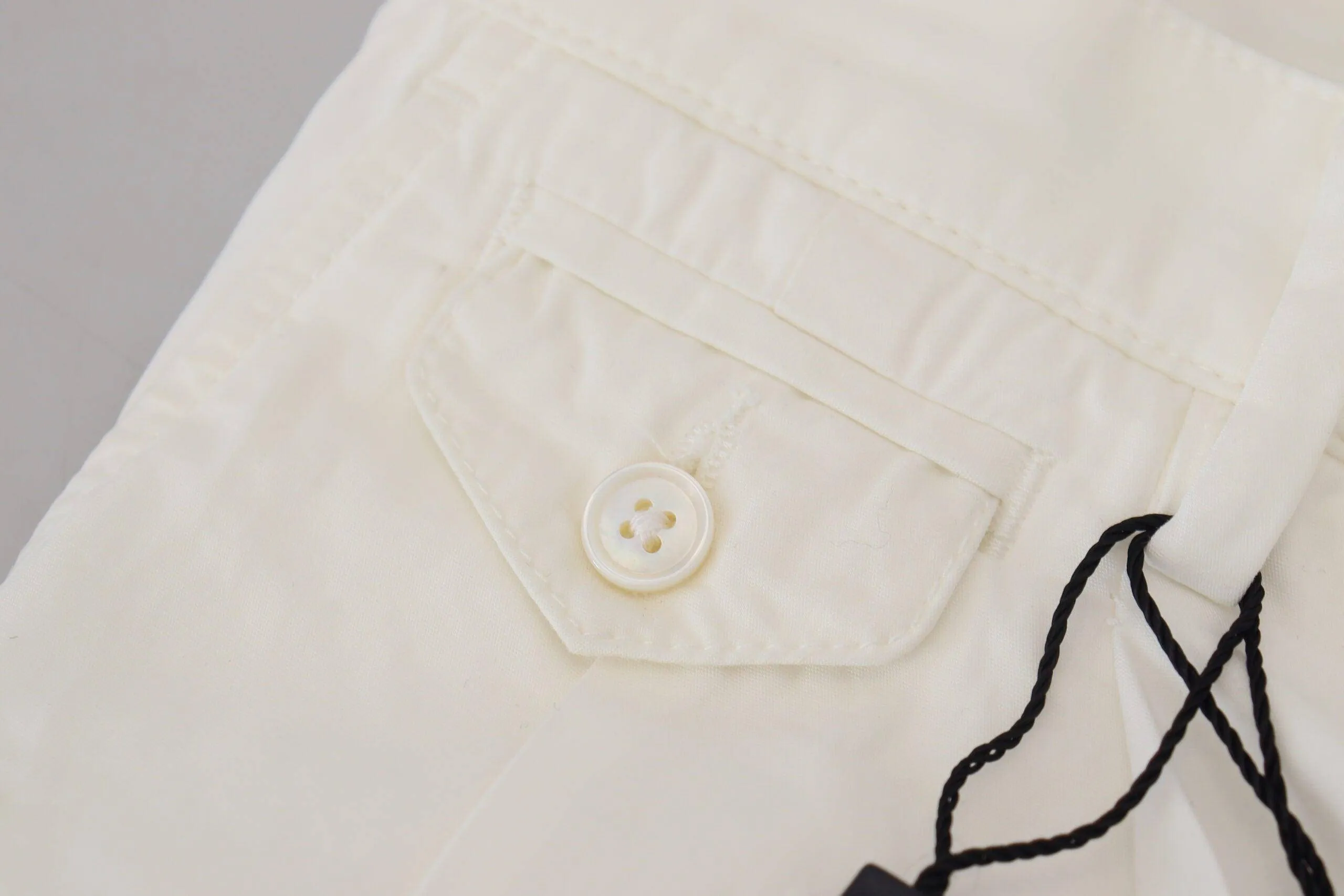 Dolce & Gabbana White Cotton Skinny Chino Pants