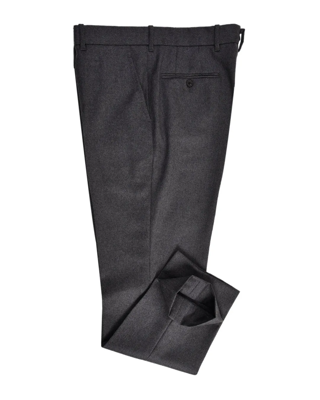 Dugdale Dark Grey Wool Flannel Dress Pant