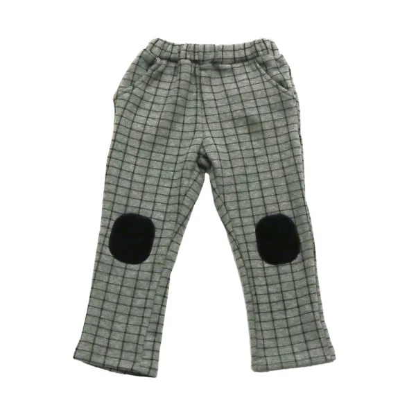 Elastic Checked Pant w/ Knee Patch