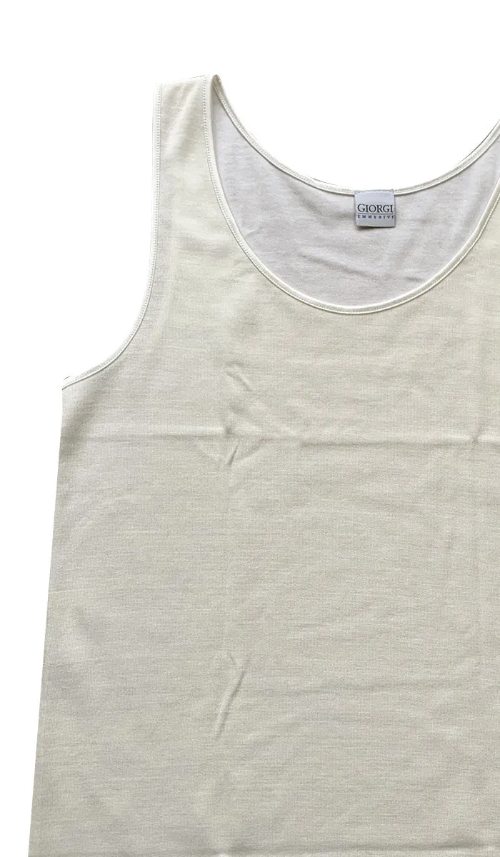 Emmebivi 40% Cotton 16% Wool Singlet in Ivory 24262