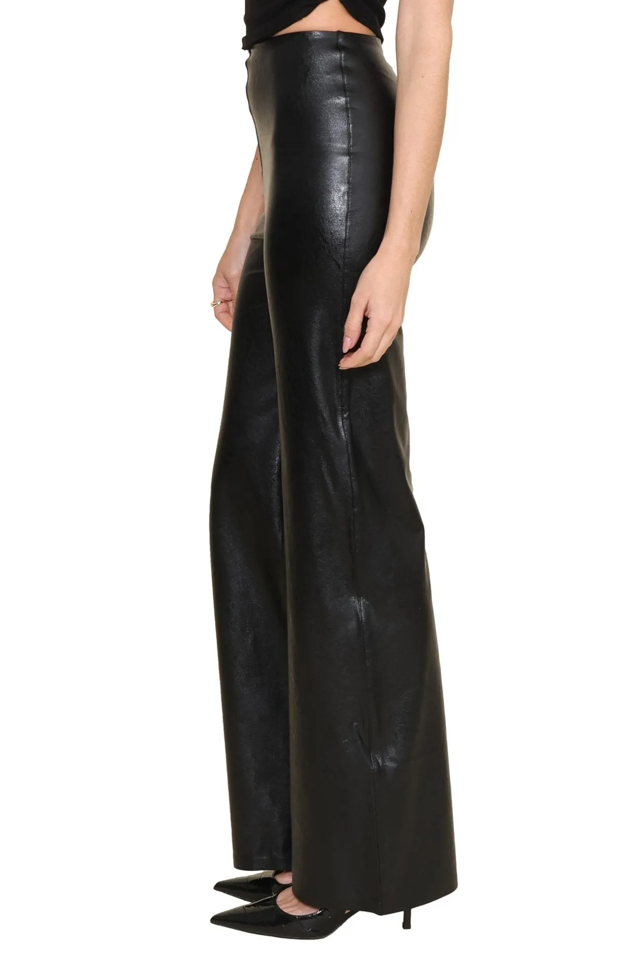 Faux Leather Wide Leg Pant