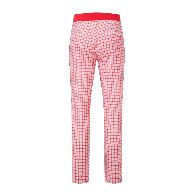 FOOTJOY Gingham Lightweight Women's Cropped Pants (Pink/Red)