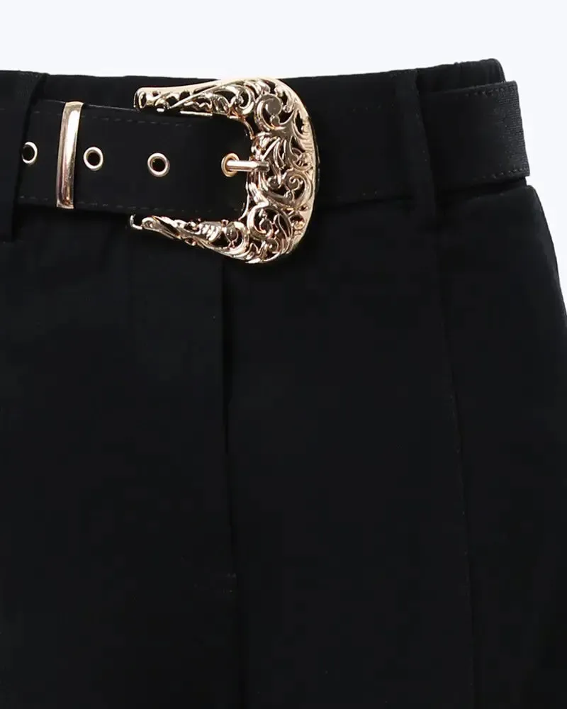 Funki Buys | Pants | Women's Gothic High Waist Skinny Pants with Belt