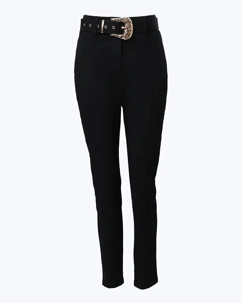 Funki Buys | Pants | Women's Gothic High Waist Skinny Pants with Belt