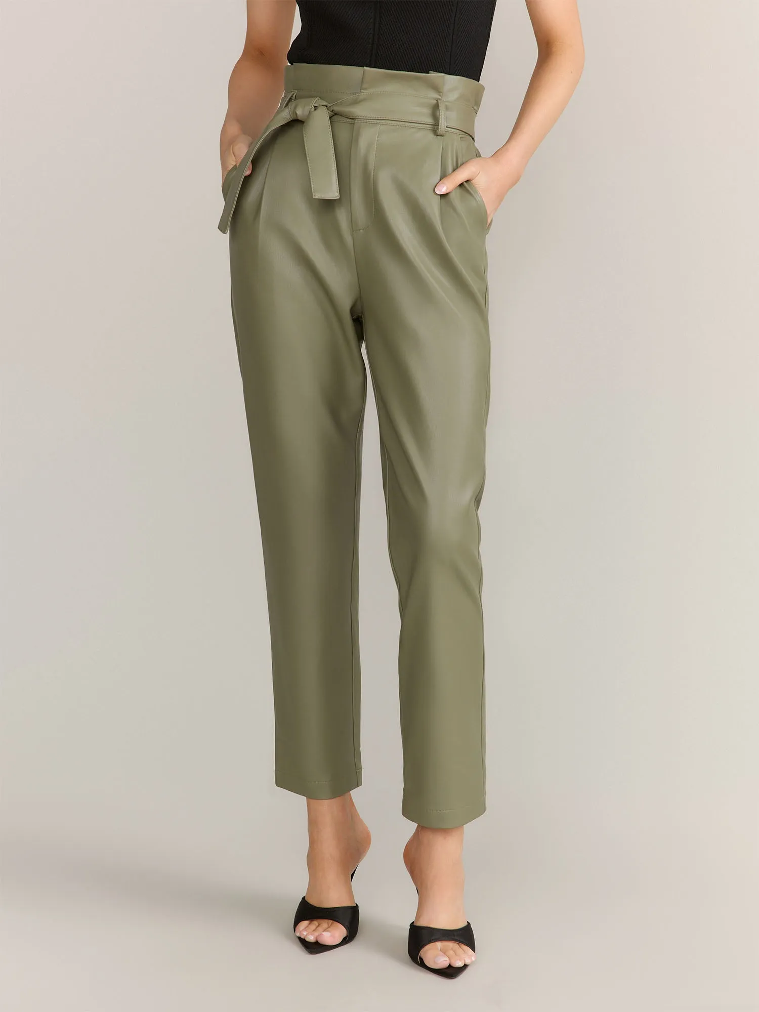 Gilli Belted Faux Leather Tapered Pant - Brands We Love