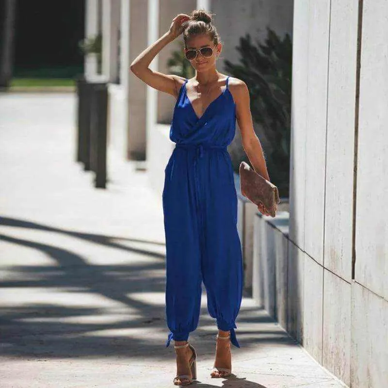 Glow Chic's Flower Print Spaghetti Strap Jumpsuit