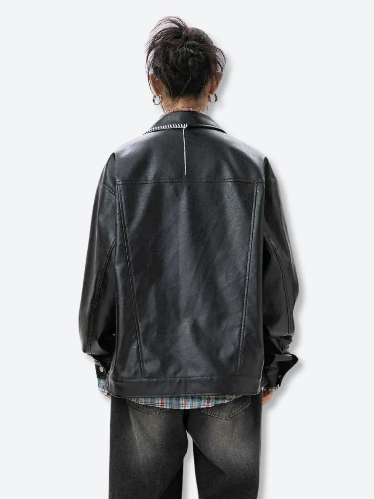 Grunge Faux Leather Jacket