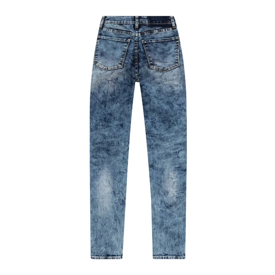 High Rise Super Skinny Moto Jeans - Fairfax Blue