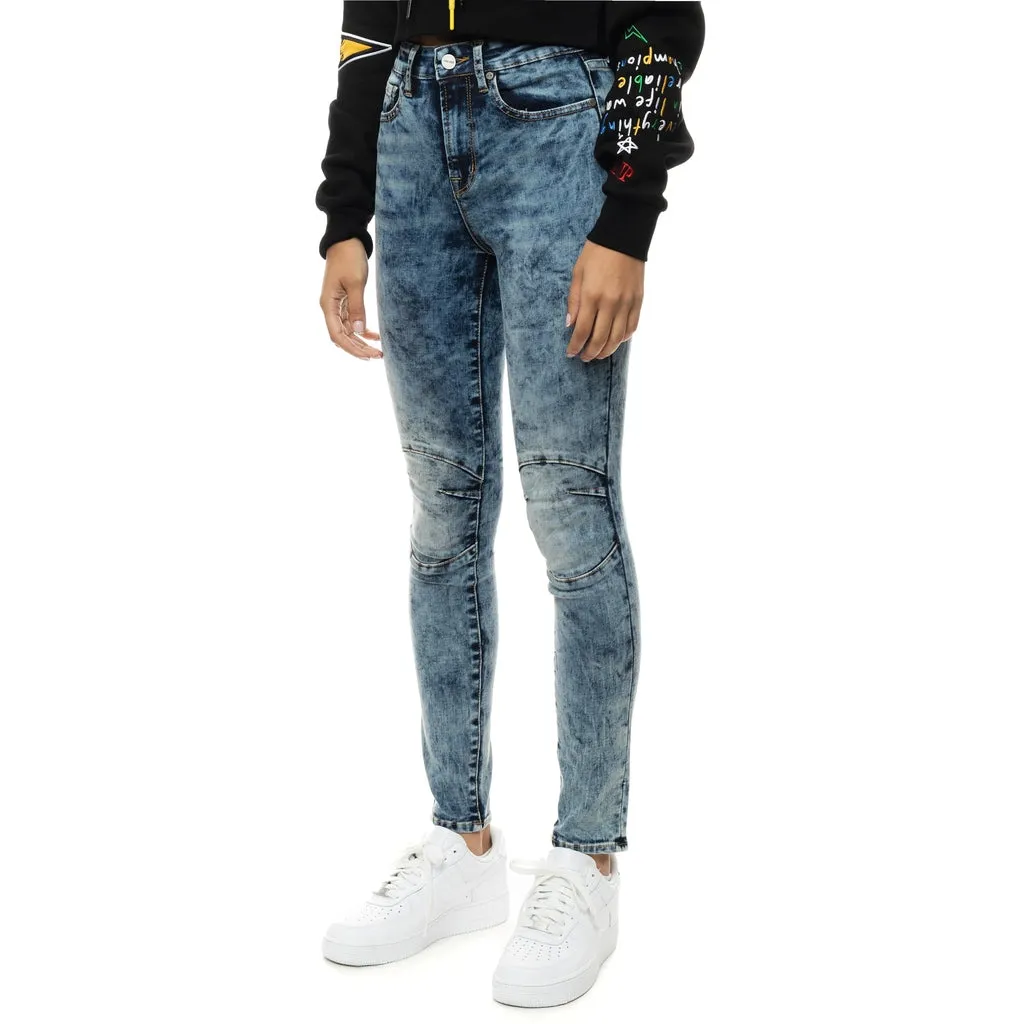 High Rise Super Skinny Moto Jeans - Fairfax Blue