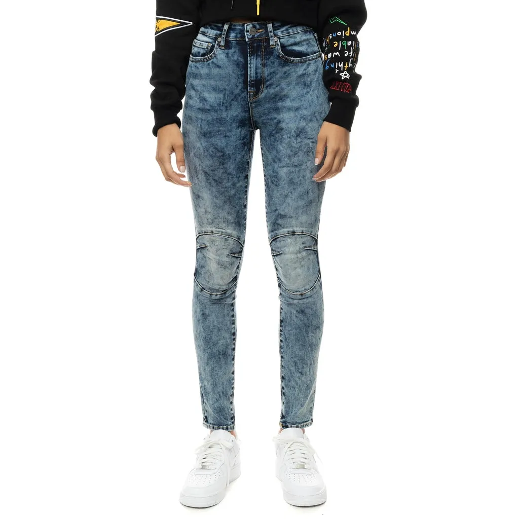 High Rise Super Skinny Moto Jeans - Fairfax Blue