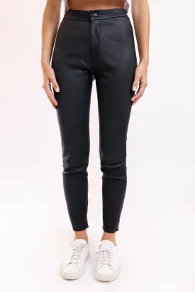 High-Waisted Leather Pants