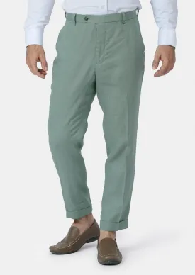 Jade Green Linen Pants