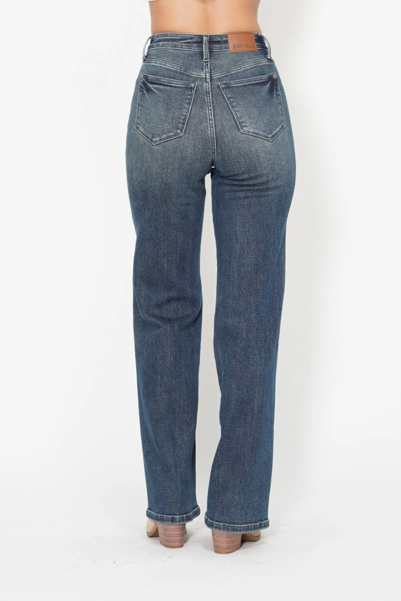 Judy Blue High Waisted Western Seam Detail Straight Leg Jeans