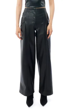 LBLC the Label: Clark Faux Leather Wide Leg Pant