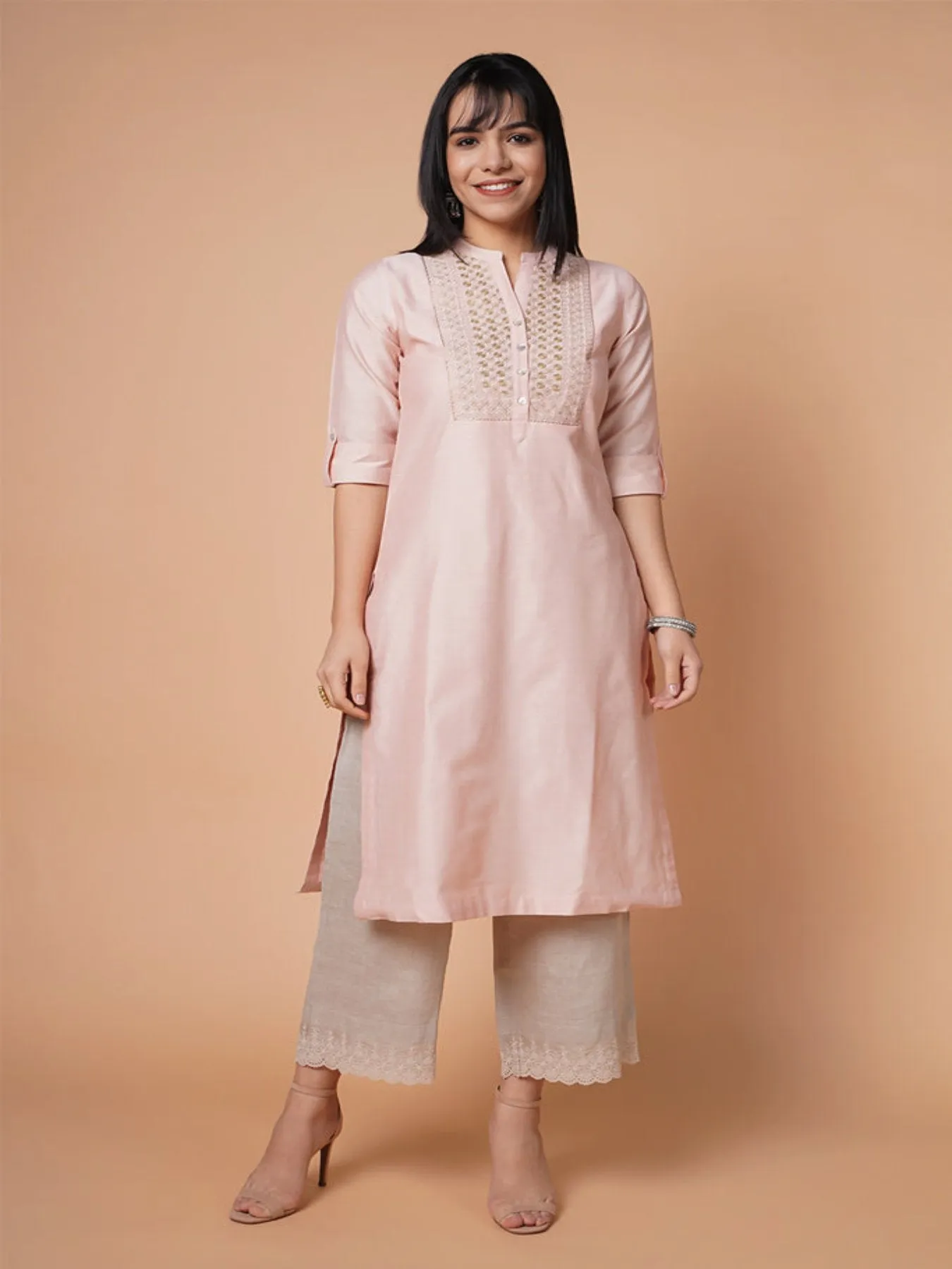 Leafy Chanderi  Kurta