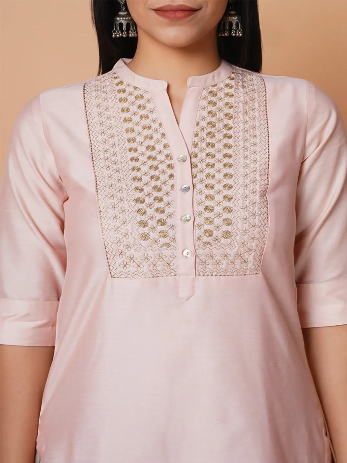 Leafy Chanderi  Kurta