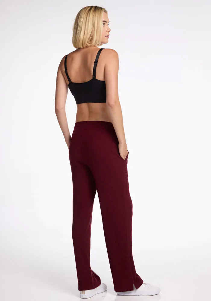 Luca Ribbed Pants - Cranberry Melange