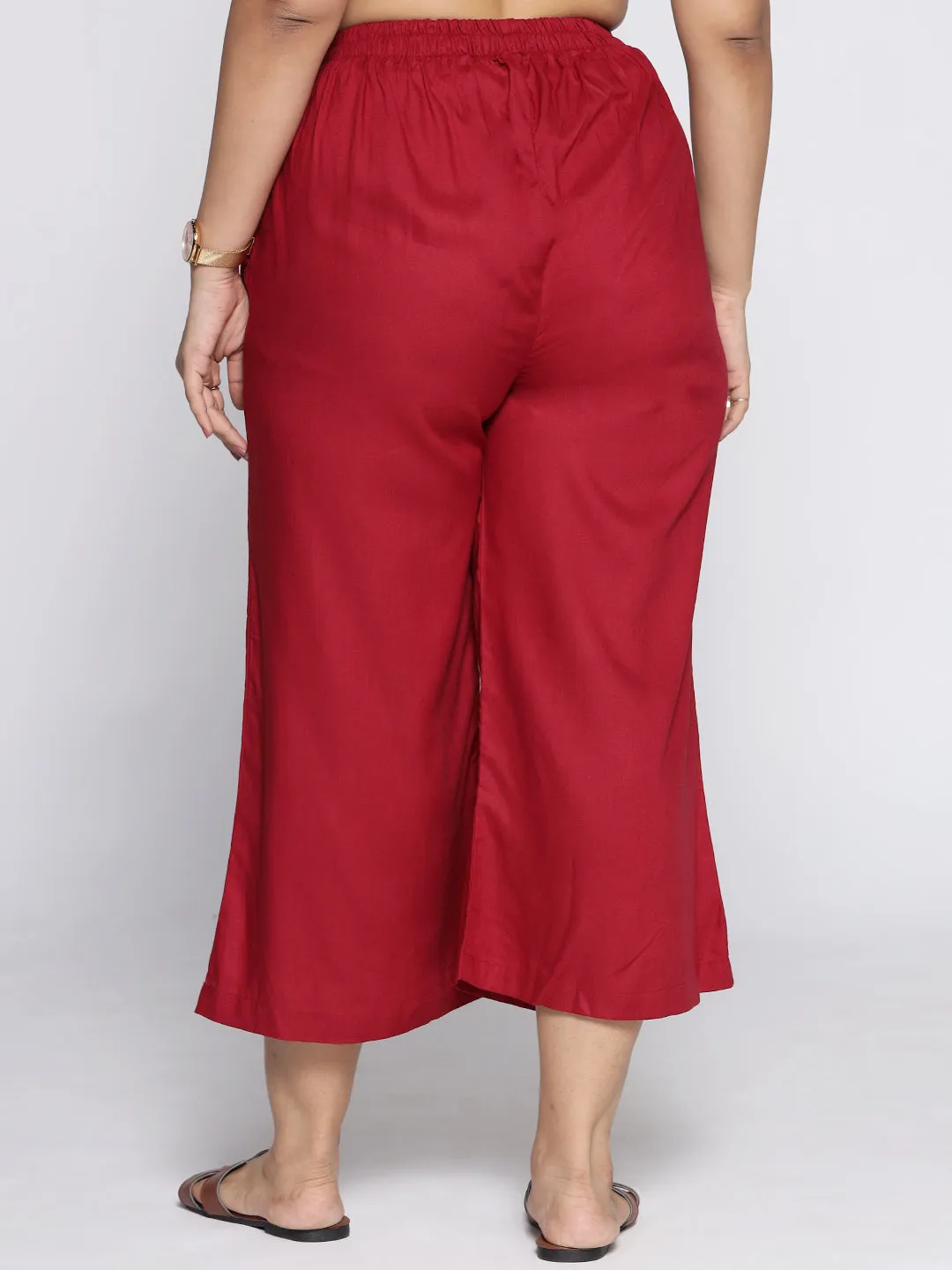 Maroon Rayon Culottes