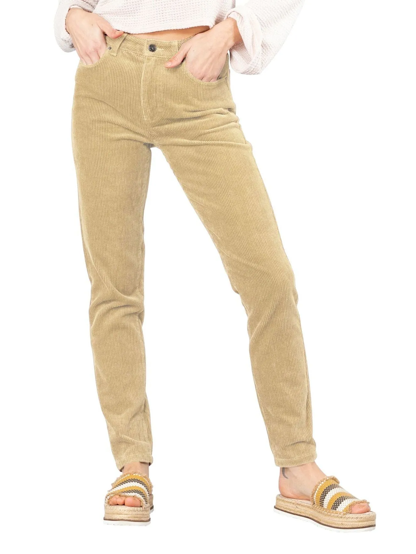 Mazey High Slim Straight Pant - Light Fennel