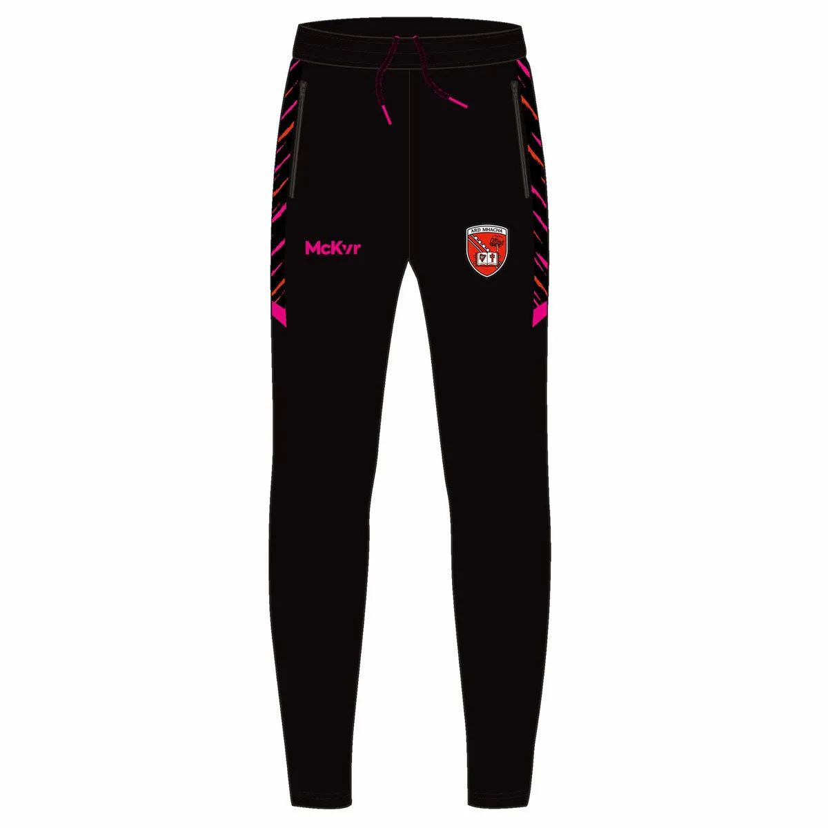 Mc Keever Armagh GAA Official Pulse Skinny Pants - Youth - Black/Pink/Orange