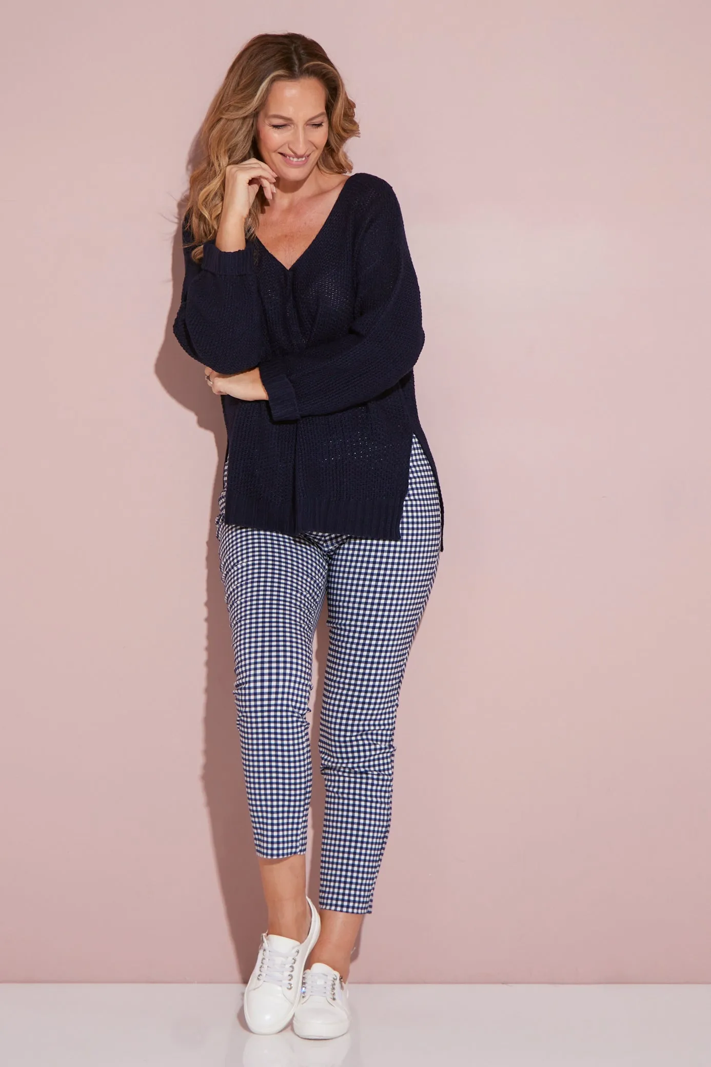 Moira Pants - Navy Gingham