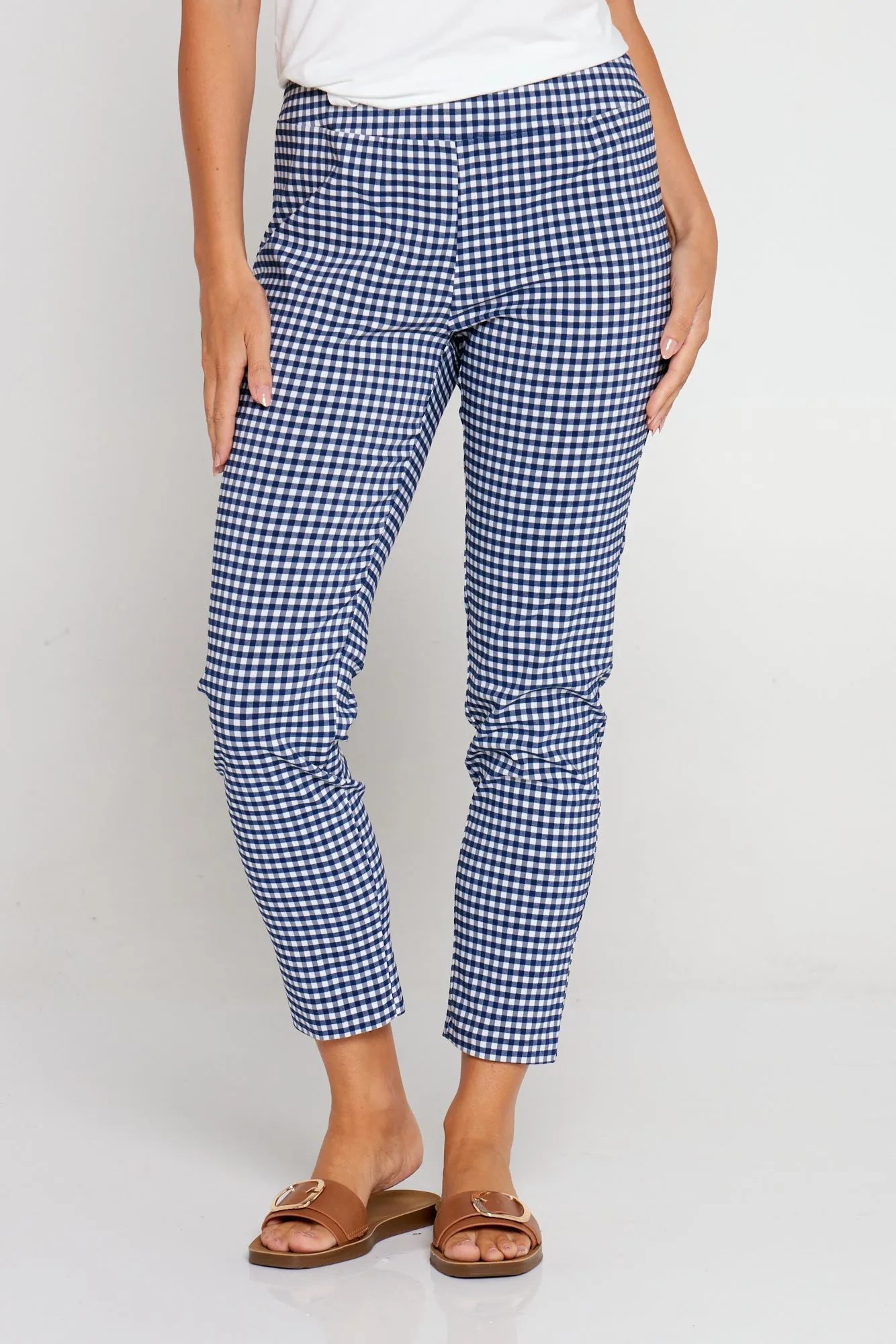 Moira Pants - Navy Gingham