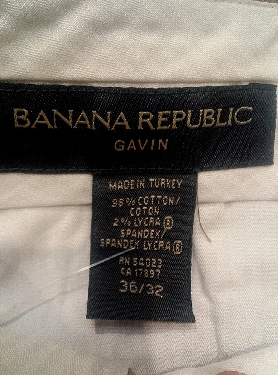 New- Banana Republic 'Gavin'- Khaki Cotton Chino Trousers- size 36x32